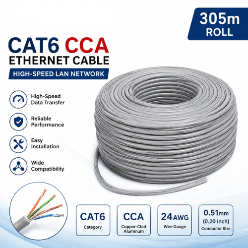 Champion CAT6 CCA Ethernet Cable 24AWG | 0.51mm (0.20) Conductor | High-Speed LAN Network Cable