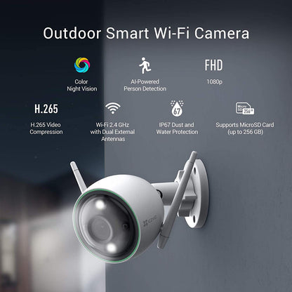 EZVIZ by Hikvision | WiFi Outdoor Home Security Camera with Full HD 1080P | Colored Night Vision