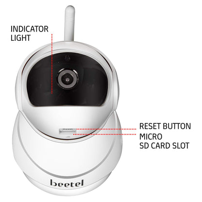 Beetel CC2 1080p Full HD WiFi Smart Security Camera 360 Viewing Area Night Vision Two-Way Audio Cloud Storage