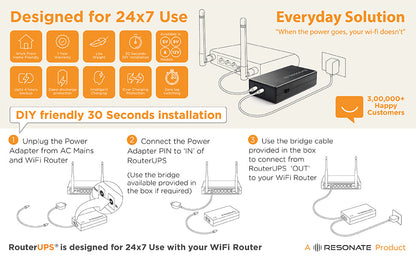 OPL UPS Router Classic WiFi Router (Up to 4 Hour Power Backup)