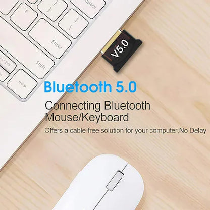USB Bluetooth Adapter, Dongle Receiver V5.0, for PC, Supports Windows 11/10/8.1/7 for Desktop, Laptop, Mouse, Keyboard, Printers, Headsets, Speakers, PS4/ Xbox Controllers (Black)