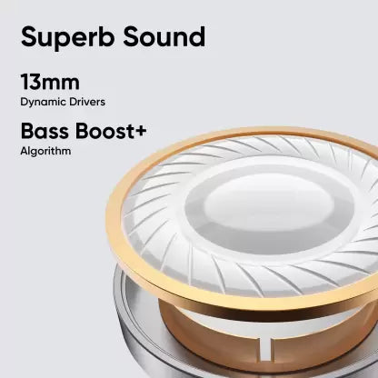 DIZO Buds P with Fast Charge, 40HPlaytime & 13mm Driver (by realme TechLife) Bluetooth True Wireless in Ear Earbuds (Black)