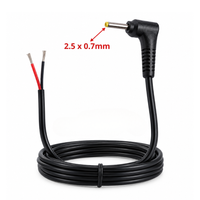 Champion DC 2.5 x 0.7mm Male L-Shape to Pigtail Open Ended Power Cable 1.2m for CCTV, LED & DIY Electronics