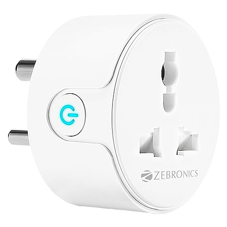 Zebronics ZEB-SP110,Wi-Fi plug compatible with google assistant & alexa,supports upto 10A and comes with a APP that Scheduled Control