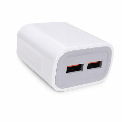 Champion 12W 5V/2.4A Dual USB Wall Charger | Fast Charging Adapter for Android & USB Devices | Quick Charge 3.0 Support (White)
