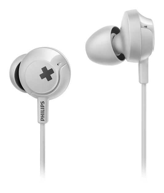 Philips Bass+ SHE 4305 Headphones with Mic (White)