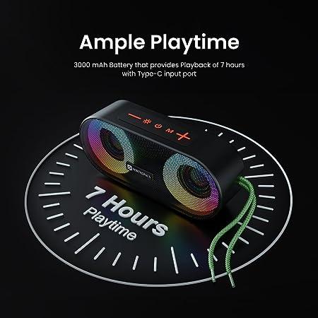 Portronics Pixel 3 10W Portable Wireless Bluetooth Speaker, Upto 7Hour Playtime, TWS Connectivity,(Black)