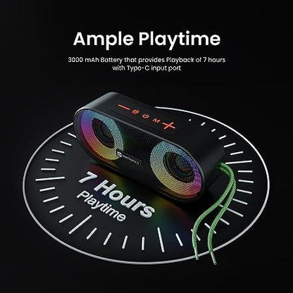 Portronics Pixel 3 10W Portable Wireless Bluetooth Speaker, Upto 7Hour Playtime, TWS Connectivity,(Black)