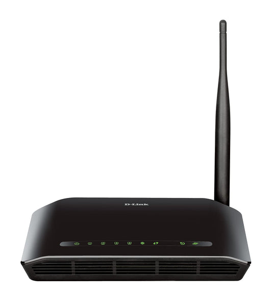 D-Link DSL-2730U Wireless-N 150 ADSL2+ 4-Port Router (Black)