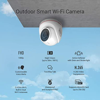 EZVIZ C4W Outdoor WiFi Security Camera|1080p FHD| Night Vision Upto 30m|Two Way Talk|Dust & Water Protection|Supports MicroSD Card