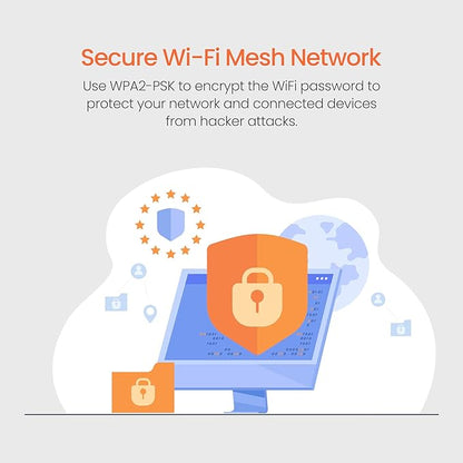 Tenda MW3 Whole Home Mesh WiFi System, Dual Band AC1200 Mbps Router Replacement for Smart Home, 3000 sq. ft Network Coverage (White, Pack of 3)