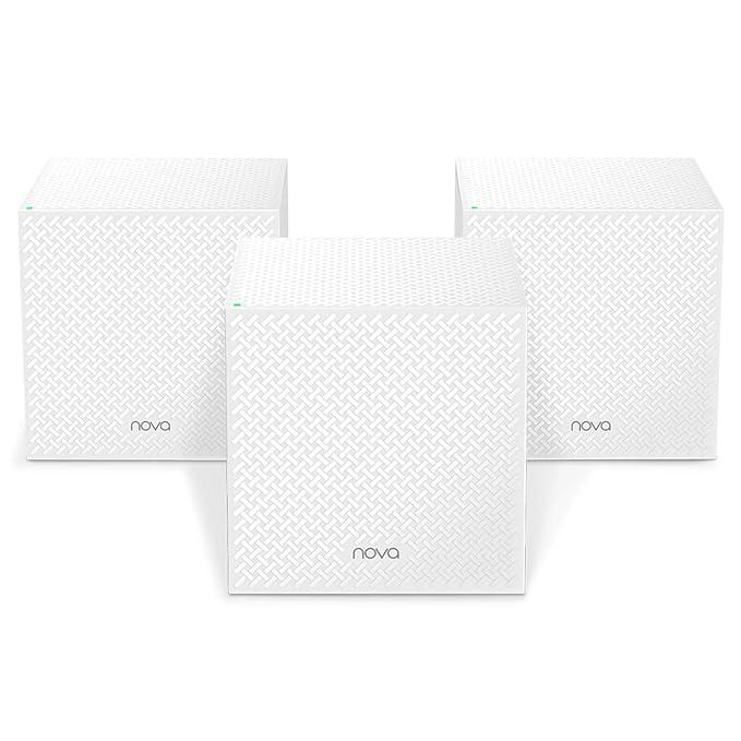 Tenda MW12 AC2100 Tri-Band Whole Home Mesh Wi-Fi System, 3 Gigabit Ports, 6000sqÃ‚Â² Wi-Fi Coverage, Easy Set Up, Work with Amazon Alexa, (Pack of 3)