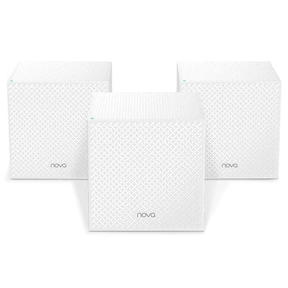 Tenda MW12 AC2100 Tri-Band Whole Home Mesh Wi-Fi System, 3 Gigabit Ports, 6000sqÃ‚Â² Wi-Fi Coverage, Easy Set Up, Work with Amazon Alexa, (Pack of 3)