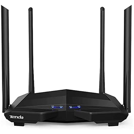 Tenda AC10 AC1200 Wireless Smart Dual-Band Gigabit WiFi Router, MU-MIMO, 4 Gigabit Ports, 867Mbps/5 GHz+ 300Mbps /2.4GHz, (Black, Not a Modem)