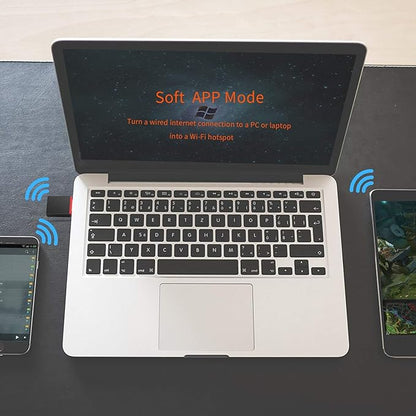 Tenda U3 WiFi Dongle 300Mbps USB Wireless Adapter, 2.4GHz, 2 Internal Antennas,USB 2.0 (Black)