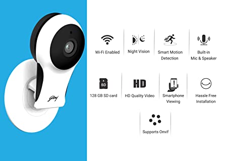 Godrej EVE NX Cube Security Camera, White