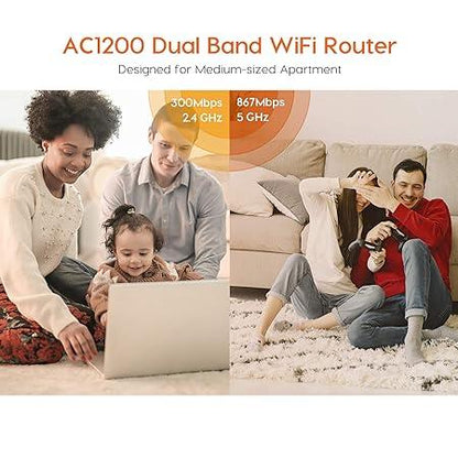 Tenda AC5 V3 AC1200 Wireless Dual Band WiFi Router,Speed Up to 867Mbps/5GHz + 300Mbps/2.4GHz, IPV6, Parental Control (White, Not a Modem)