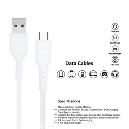 Data Cable Micro PVC 3Amp 2mtr (White)
