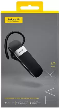 Jabra Talk 15 Bluetooth Headset (Black, In the Ear)