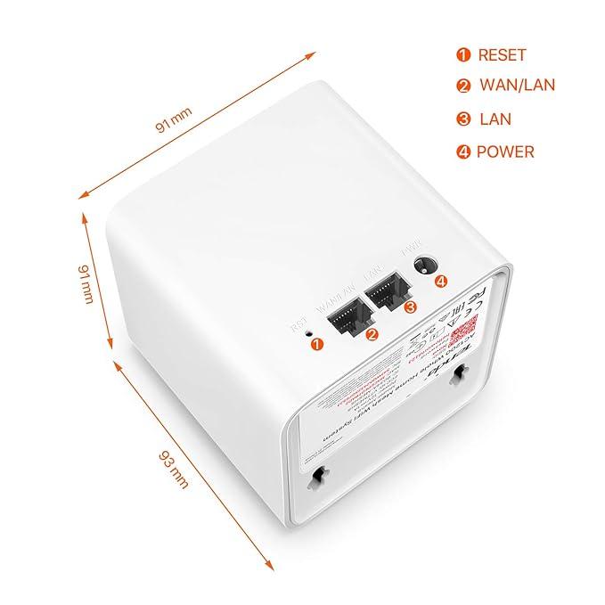 Tenda MW5G Home Mesh Wi-Fi System, 2500sqÃƒâ€šÃ‚Â² Wi-Fi Coverage, Two Gigabit Ports, Work with Amazon Alexa, Easy Set Up, (Pack of 2)