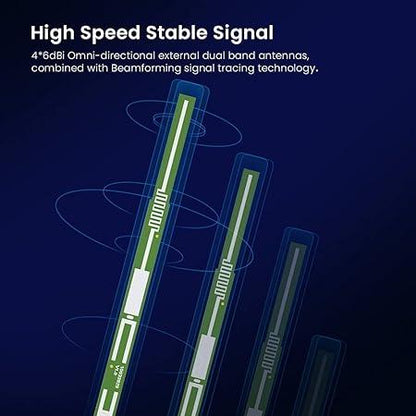 Tenda AC10 AC1200 Wireless Smart Dual-Band Gigabit WiFi Router, MU-MIMO, 4 Gigabit Ports, 867Mbps/5 GHz+ 300Mbps /2.4GHz, (Black, Not a Modem)