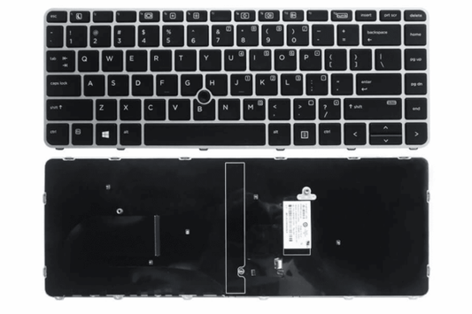 Laptop Keyboard for HP EliteBook 840 G3, 848 G3, 745 G4 Laptops With Silver Frame
