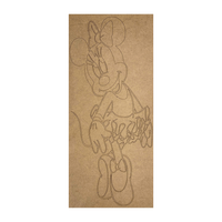 Pre Marked MDF Wooden Wall Hanging For DIY Painting Cutout 4mm Thickness (18 X 8" in) Minnie Mouse