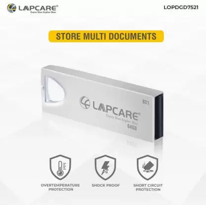 LAPCARE LAPSTORE 64GB PEN DRIVE (Silver)