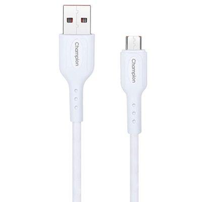 Champion Data Cable Micro PVC 2.4Amp 1Mtr (White)