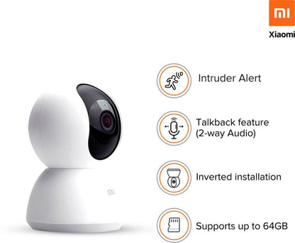 MI 360Â° Home Security Camera 1080P l Full HD Picture l AI Powered Motion Detection l Infrared Night Vision | 360Â° Panorama | Talk Back Feature (2-Way Audio)