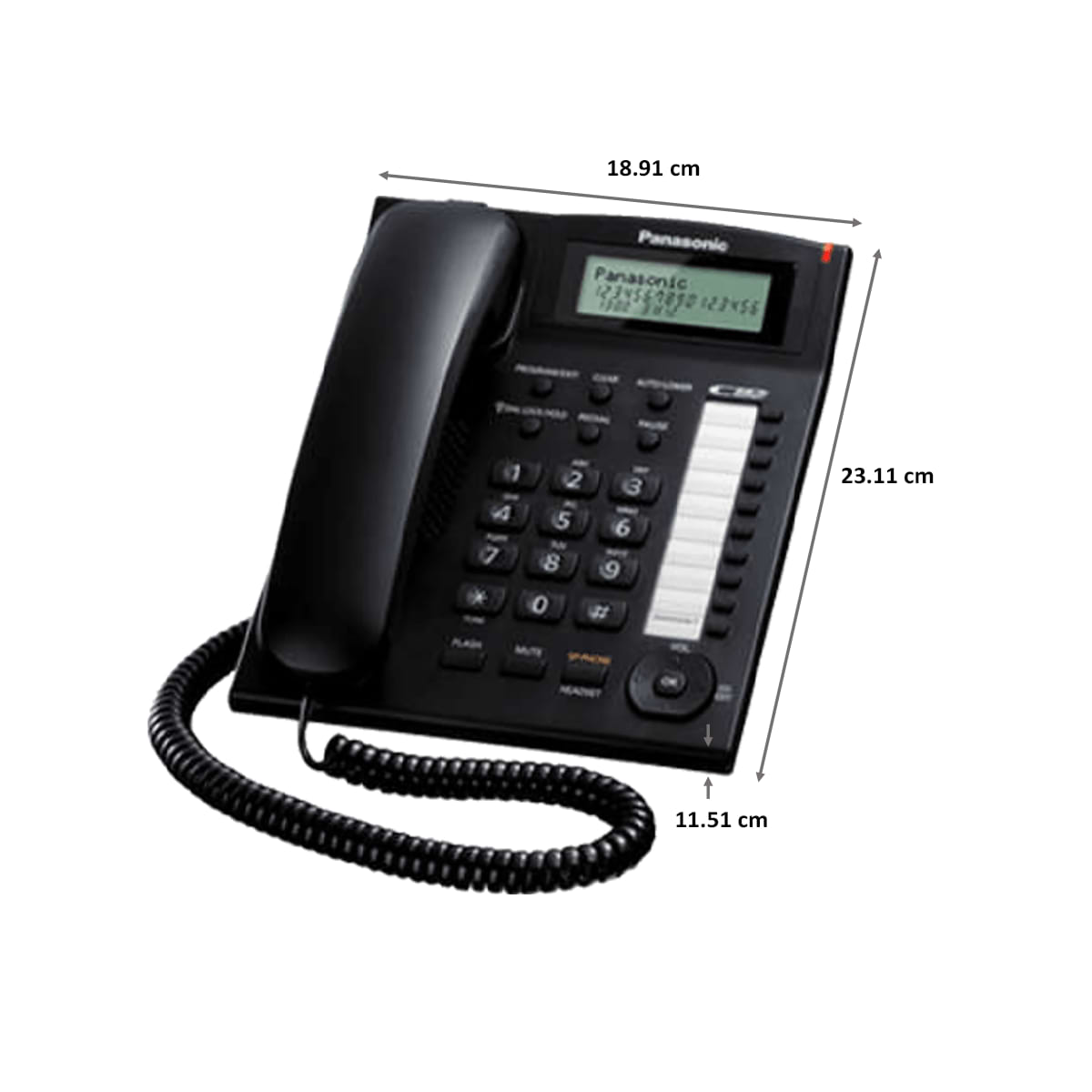 Panasonic Single Line KX-TS880MX Corded Phone (Black)