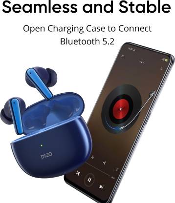 DIZO Buds Z Pro with Active Noise Cancellation Bluetooth Headset (Blue)