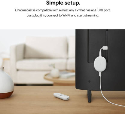 Google Chromecast with Google TV 4k Streaming Stick with Voice Search (Snow)