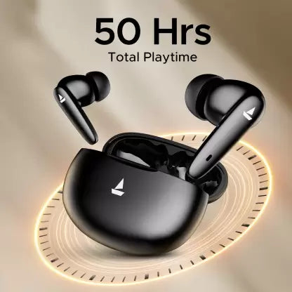 boAt Airdopes 161 Pro-Buds w/ ASAP Charge, Multi-Point Connectivity & 50 HRS Playback Bluetooth Headset (Sleek Black, True Wireless)