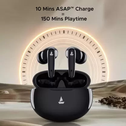 boAt Airdopes 161 Pro-Buds w/ ASAP Charge, Multi-Point Connectivity & 50 HRS Playback Bluetooth Headset (Sleek Black, True Wireless)