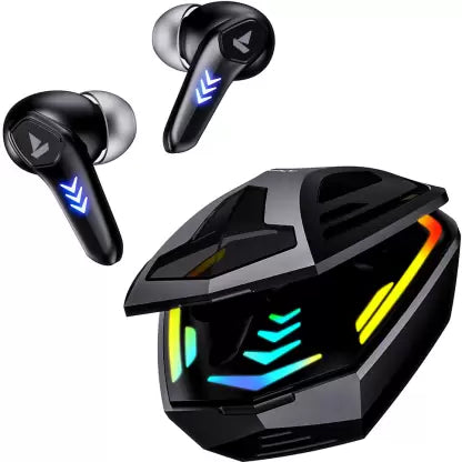 boAt Immortal 131 W/ Beast Mode (40ms Low Latency), 40 Hours Playback & RGB Lights Bluetooth (Black Sabre, True Wireless)