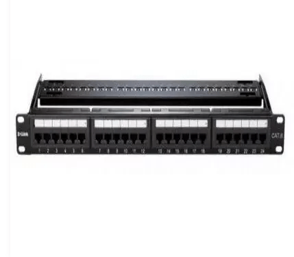 Cat6 UTP 24 Port Patch Panel | Pre-Loaded Network Rack Mount Panel | High-Speed Ethernet Cable Management