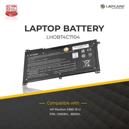 Lappy Power LAPCARE Battery ,3 Cell Laptop Battery Compatible with HP Pavilion X360 13-U (ON03XL)