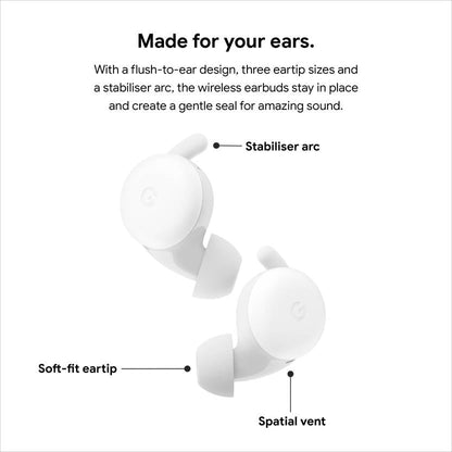 Google Pixel Buds A-Series with Google Assistant Bluetooth Headset (Clearly White)