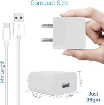 Portronics Adapto 442 Quick Charger One 2.0 A Quick Charging USB Port for All iOS & Android Devices (White)