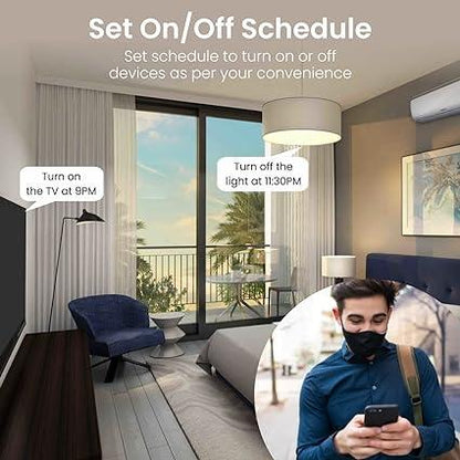 Portronics Splug 10 Wifi 10A Smart Plug Suitable for TVs, Fan, Light, Music System Compatible with Alexa and Google Assistant