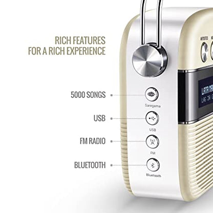 Saregama Carvaan Punjabi-Portable Music Player with 5000 Preloaded Songs, FM/ BT/AUX (Renewed)