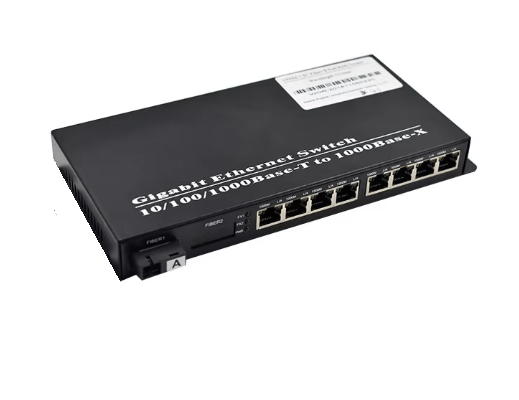 Gigabit 8-Port RJ45 Ethernet PoE Switch | 10/100/1000Mbps Base-T to 1000Base-X Uplink | High-Speed Network Hub with Power over Ethernet for IP Cameras, VoIP, and Access Points
