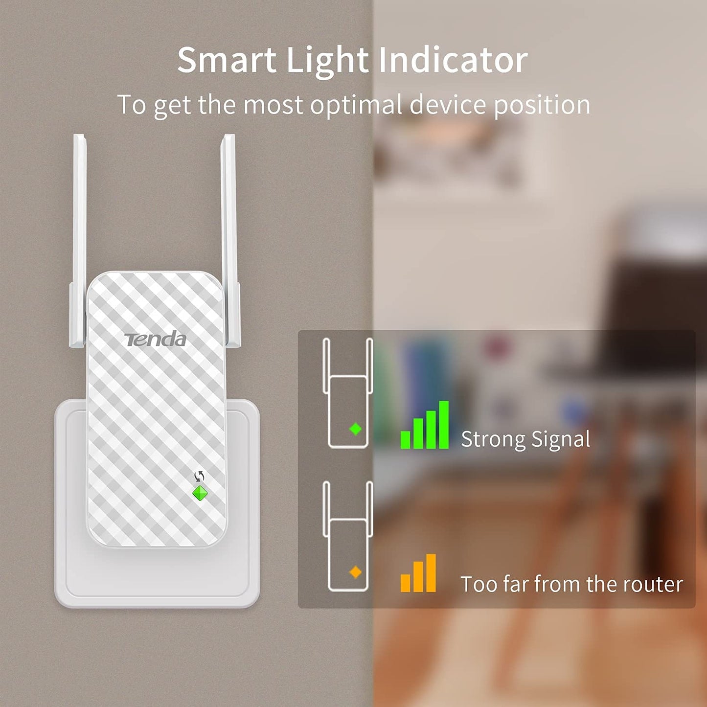 Tenda A9 Wireless Wifi Repeater 300 MBps, Access Point and Universal Range Extender, (White)