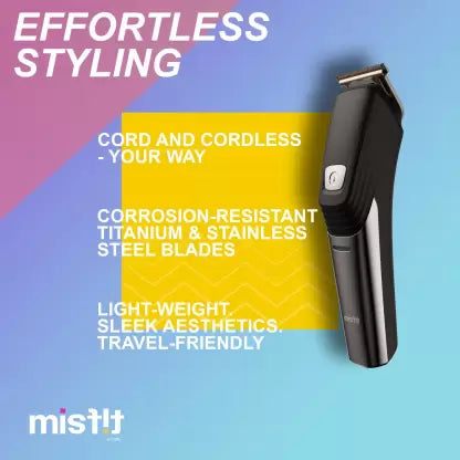 Misfit by boAt T200 Runtime: 120 mins 6-in-1 Trimmer for Men (Black)