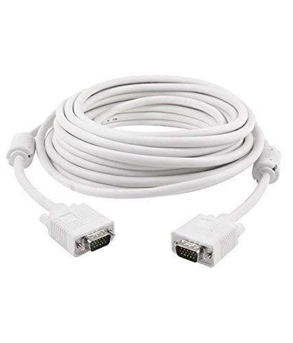 VGA TO VGA Cable Compatible with HDTV, LCD TV, LED TV, Computer Monitor and Laptop -10mtr (White)