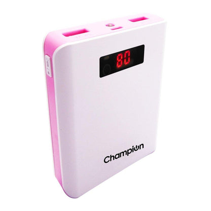Champion Z-10 10400mAh Digital Power Bank - High-Capacity Portable Charger with LED Display (Multicolor )